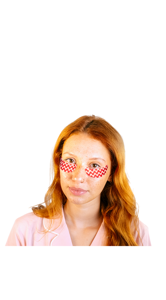 under eye masks red and pink